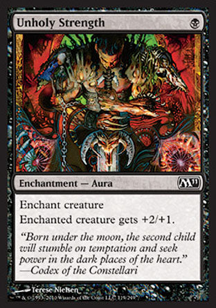 Unholy Strength (Magic 2011 Core Set) Light Play Foil