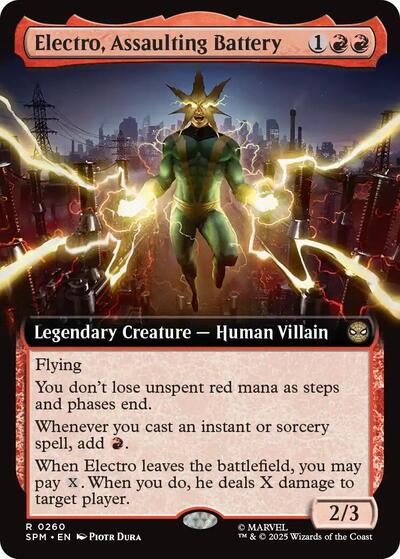 Electro, Assaulting Battery (Extended Art) (Marvel's Spider-Man) Near Mint Foil
