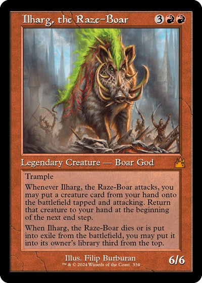 Ilharg, the Raze-Boar (Retro Frame) (Ravnica Remastered) Light Play