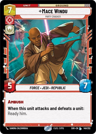 Mace Windu Party Crasher (Spark of Rebellion) Near Mint Foil