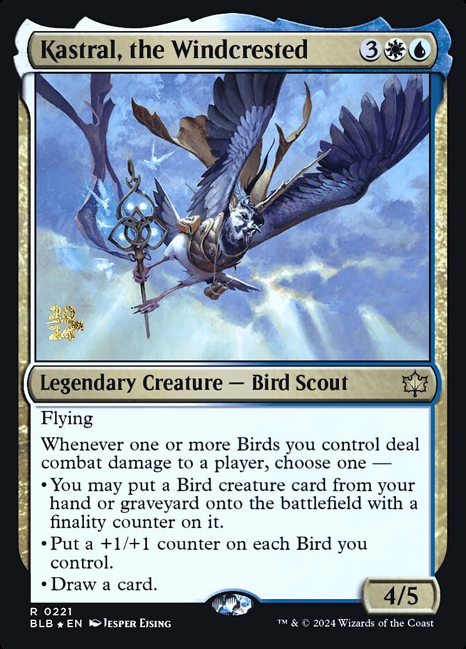 Kastral, the Windcrested — Bloomburrow prerelease (PBLB 221s), English
