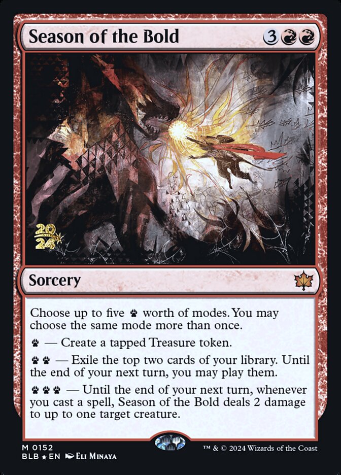 Season of the Bold — Bloomburrow prerelease (PBLB 152s), English