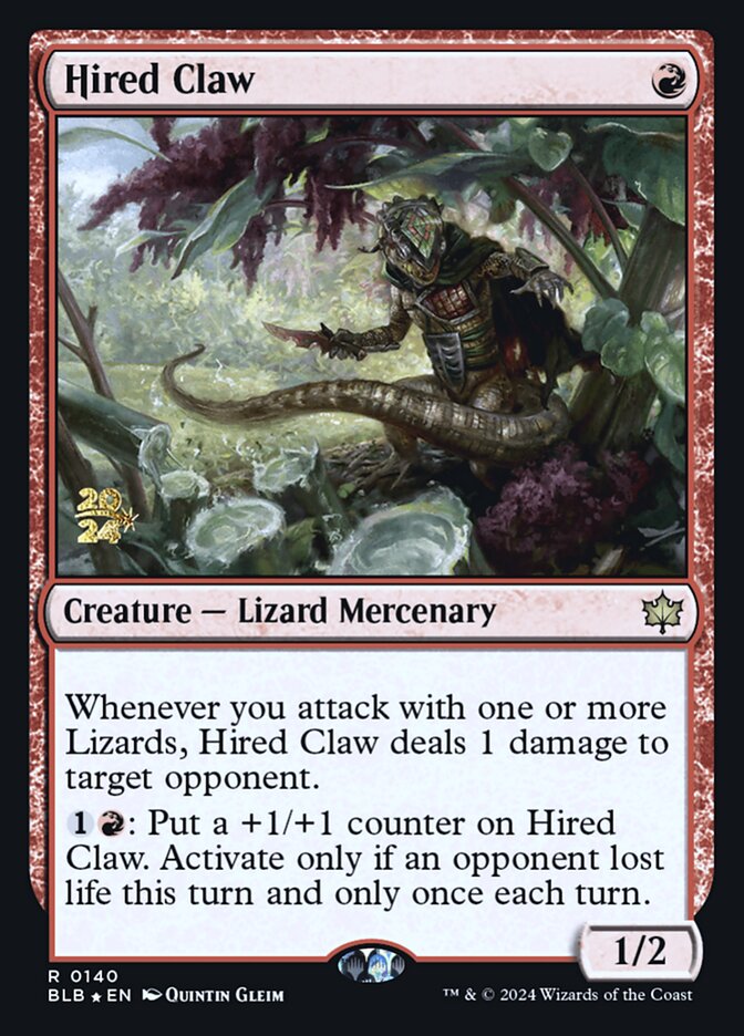 Hired Claw — Bloomburrow prerelease (PBLB 140s), English