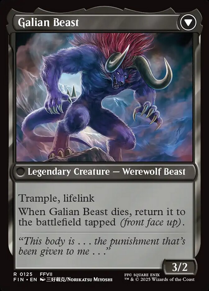 Back face of Galian Beast