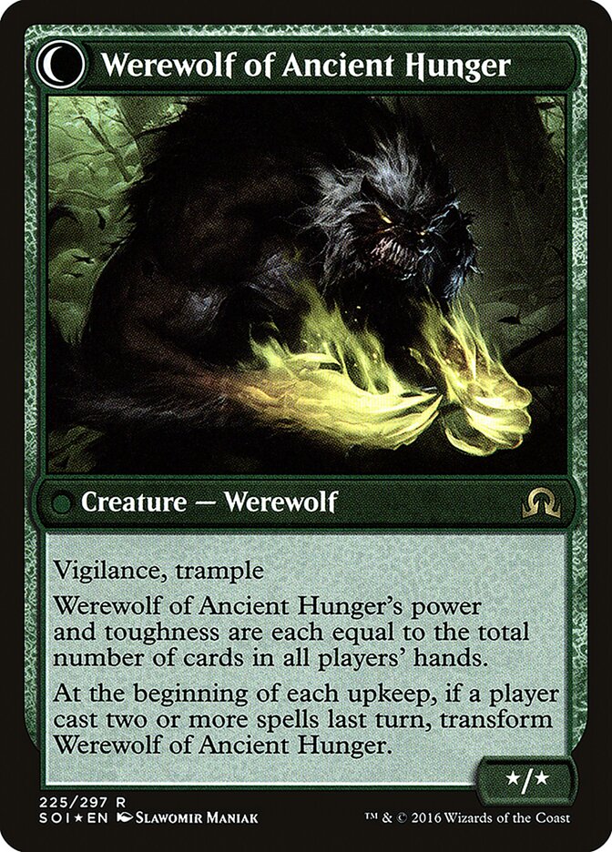 Back face of Werewolf of Ancient Hunger