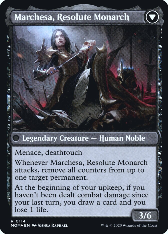 Back face of Marchesa, Resolute Monarch