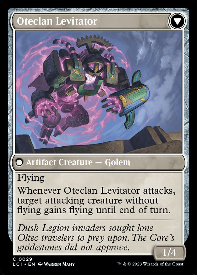 Back face of Oteclan Levitator