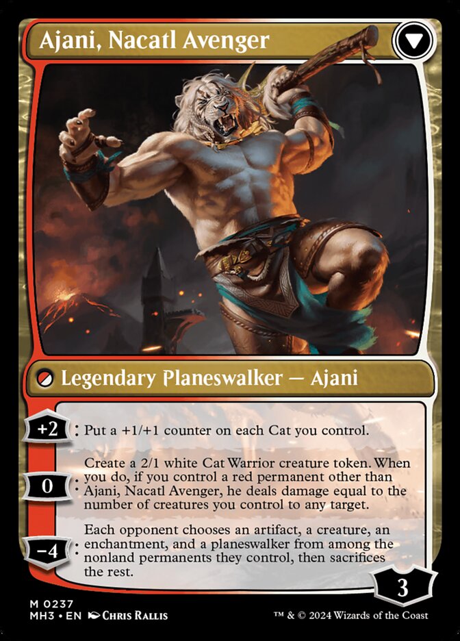 Back face of Ajani, Nacatl Avenger
