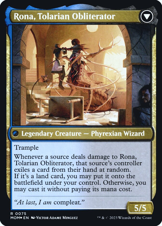 Back face of Rona, Tolarian Obliterator