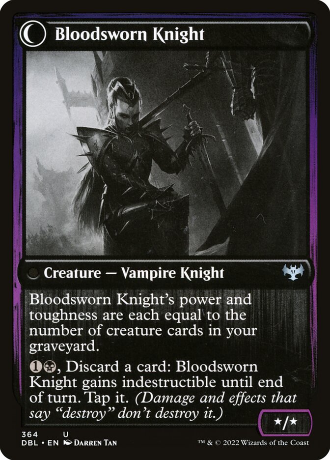 Back face of Bloodsworn Knight