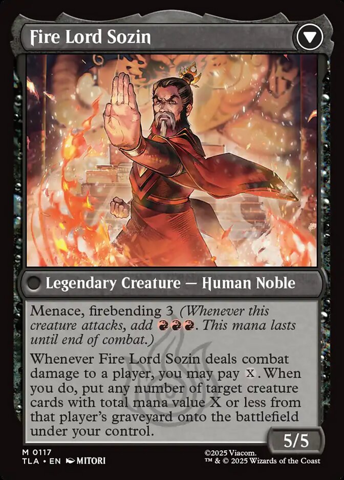 Back face of Fire Lord Sozin