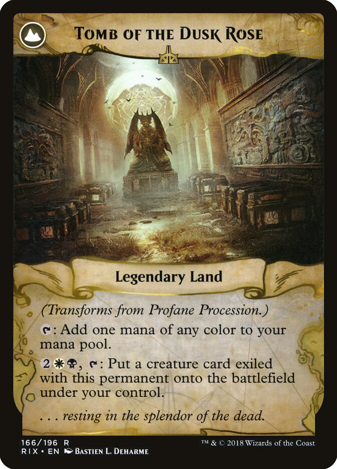 Back face of Tomb of the Dusk Rose