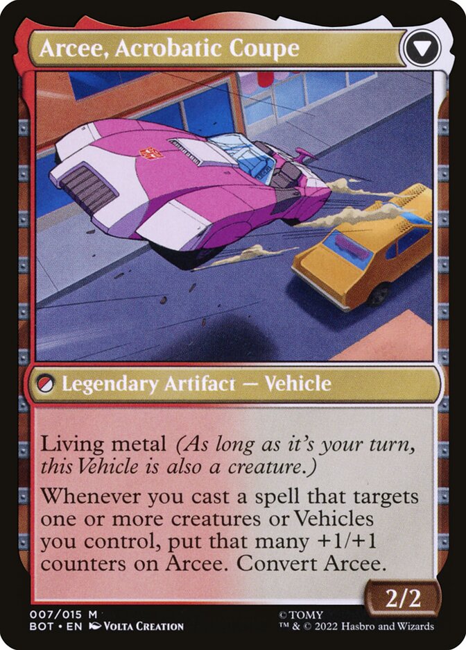 Back face of Arcee, Acrobatic Coupe