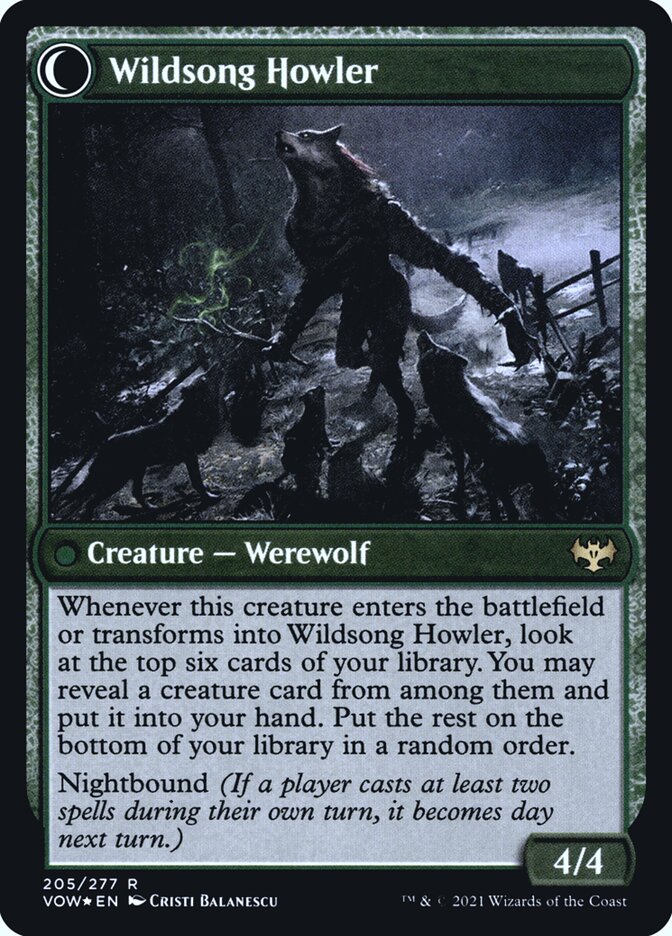 Back face of Wildsong Howler