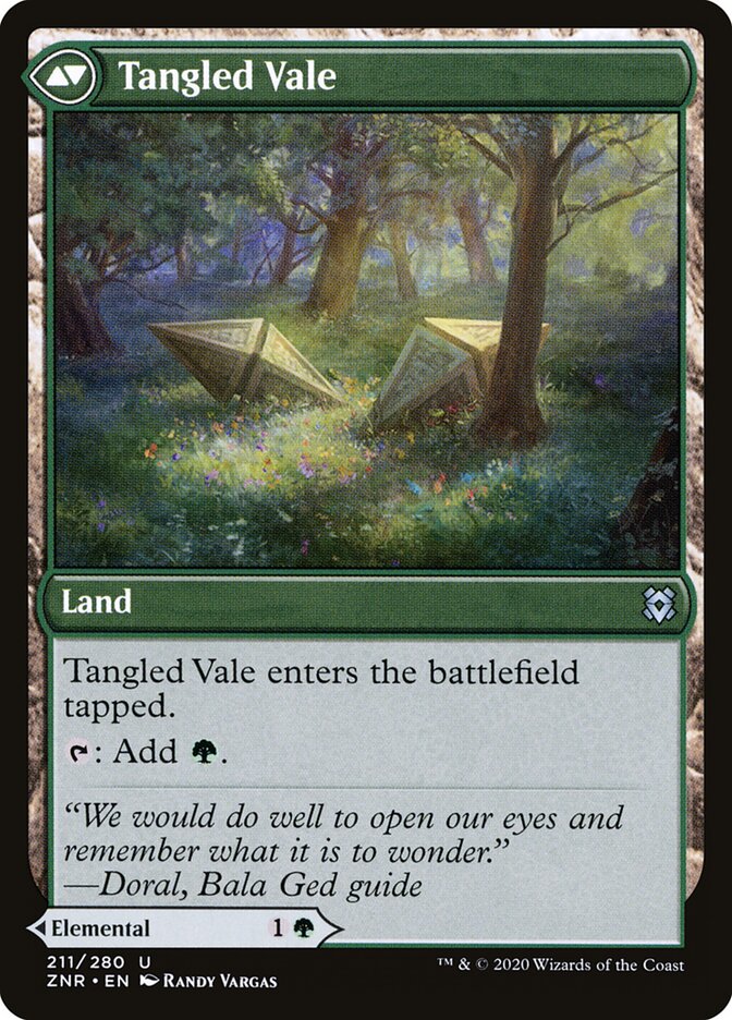 Back face of Tangled Vale