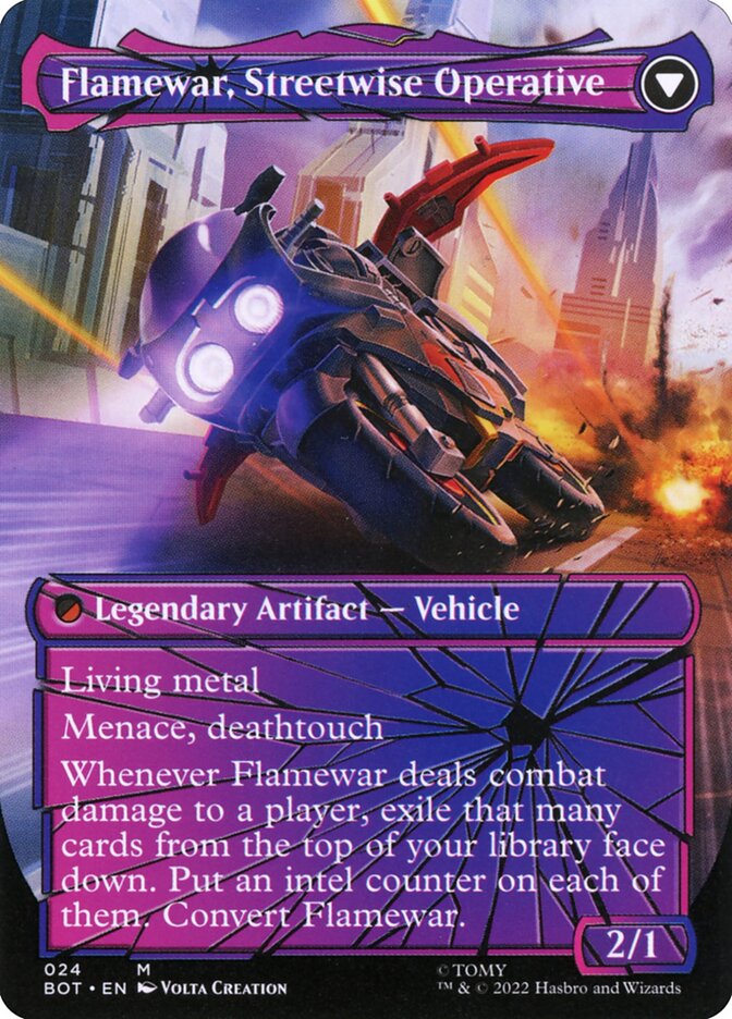 Back face of Flamewar, Streetwise Operative