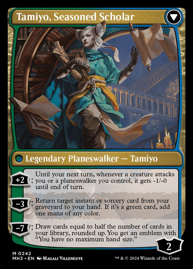Back face of Tamiyo, Seasoned Scholar