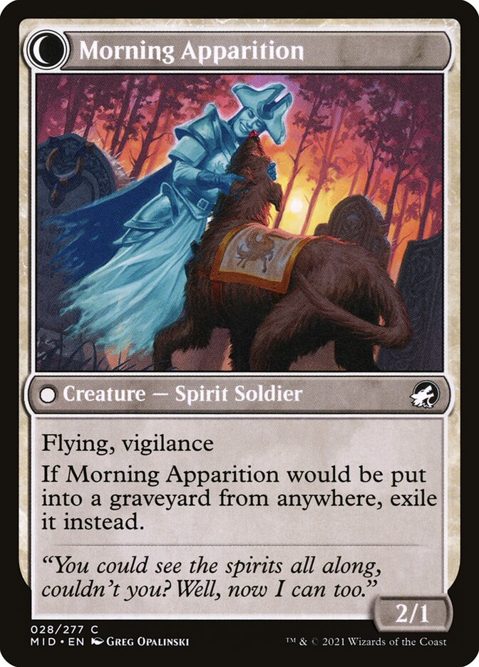 Back face of Morning Apparition