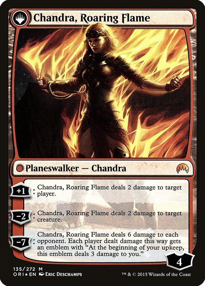 Back face of Chandra, Roaring Flame