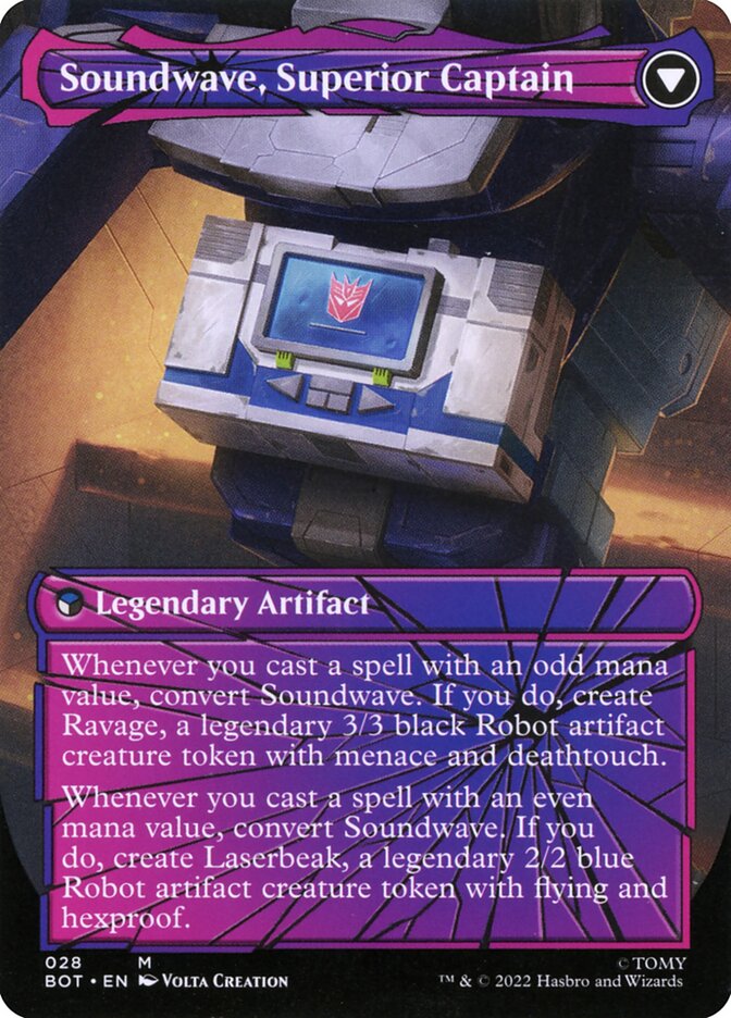 Back face of Soundwave, Superior Captain