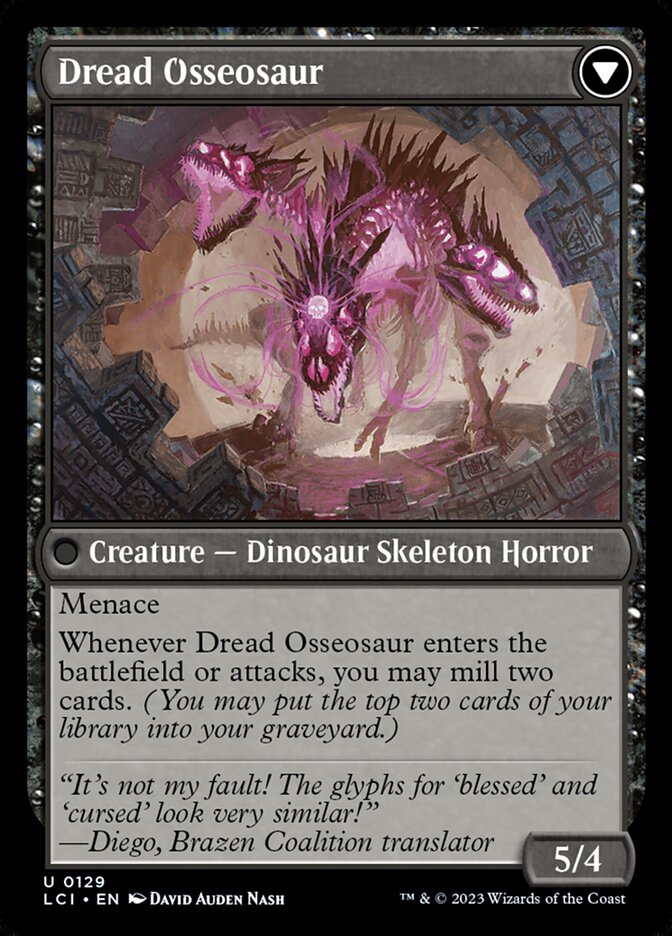 Back face of Dread Osseosaur