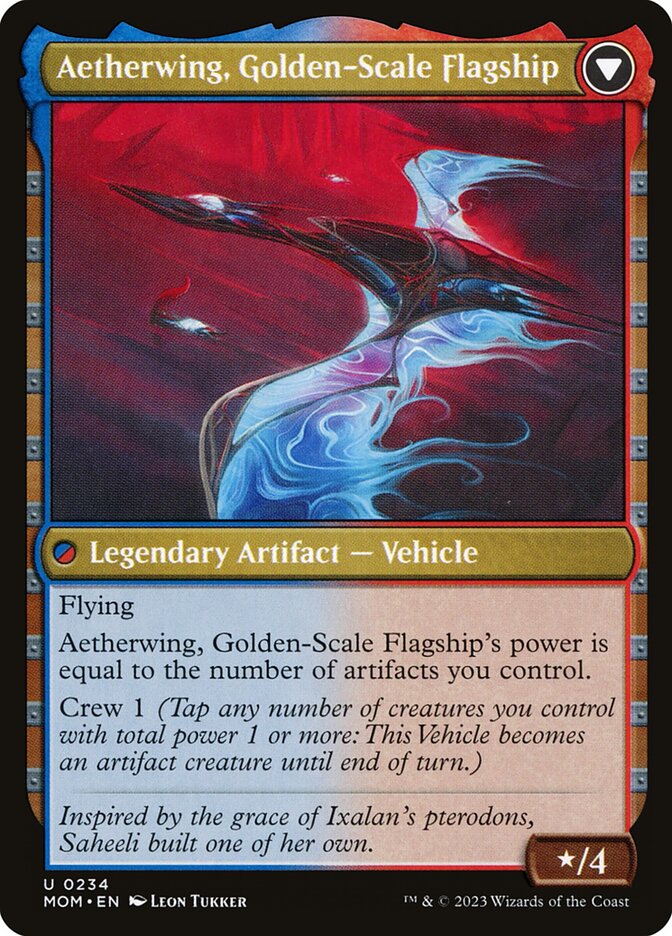 Back face of Aetherwing, Golden-Scale Flagship