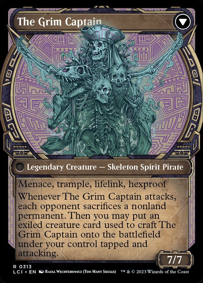 Back face of The Grim Captain