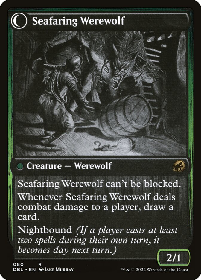 Back face of Seafaring Werewolf