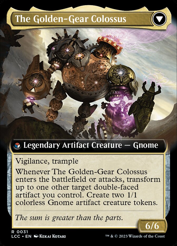 Back face of The Golden-Gear Colossus