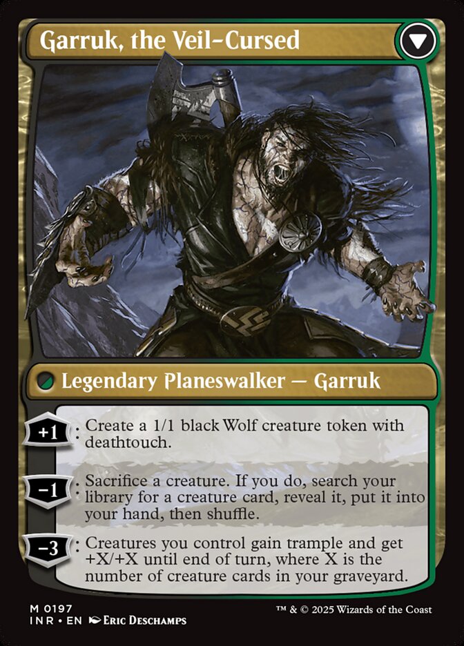 Back face of Garruk, the Veil-Cursed
