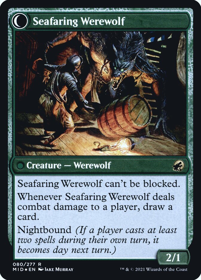 Back face of Seafaring Werewolf