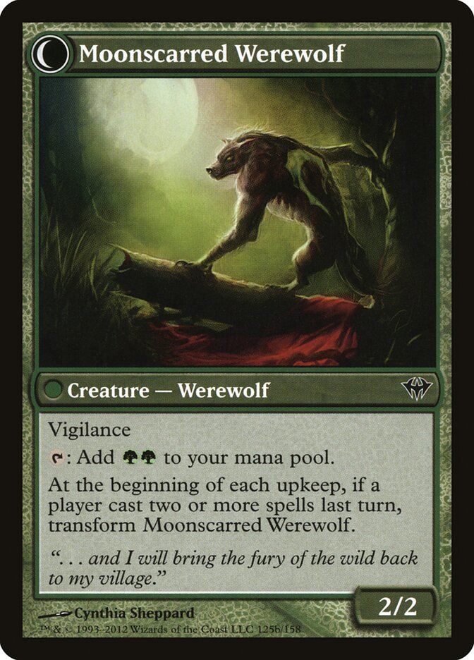 Back face of Moonscarred Werewolf