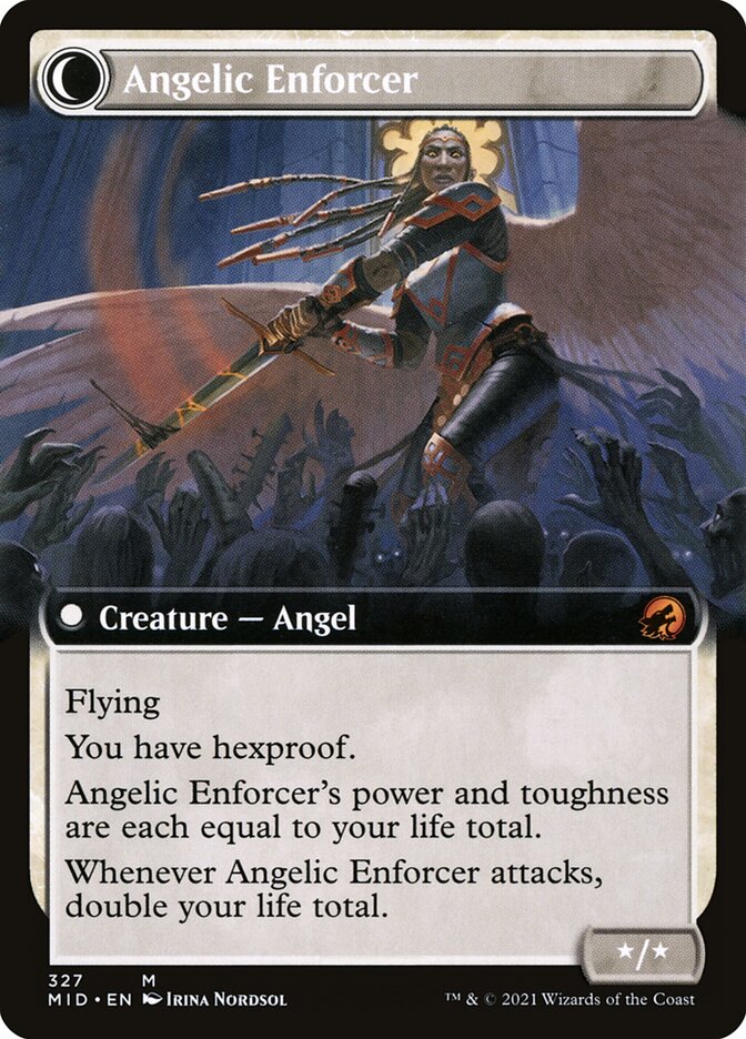Back face of Angelic Enforcer