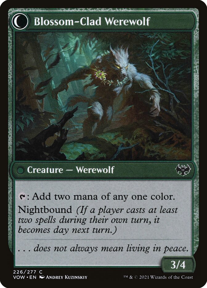 Back face of Blossom-Clad Werewolf