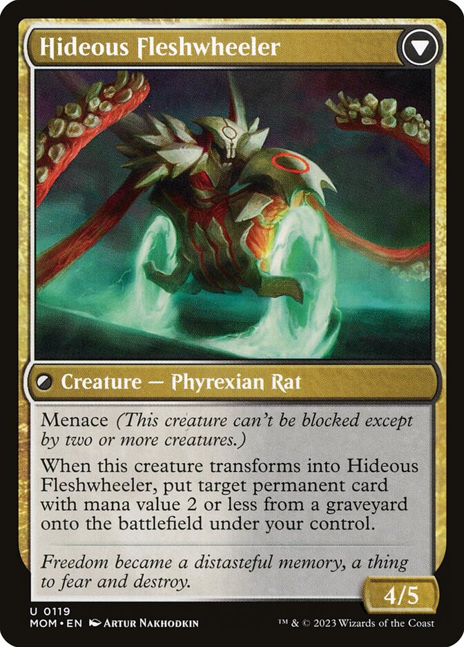 Back face of Hideous Fleshwheeler