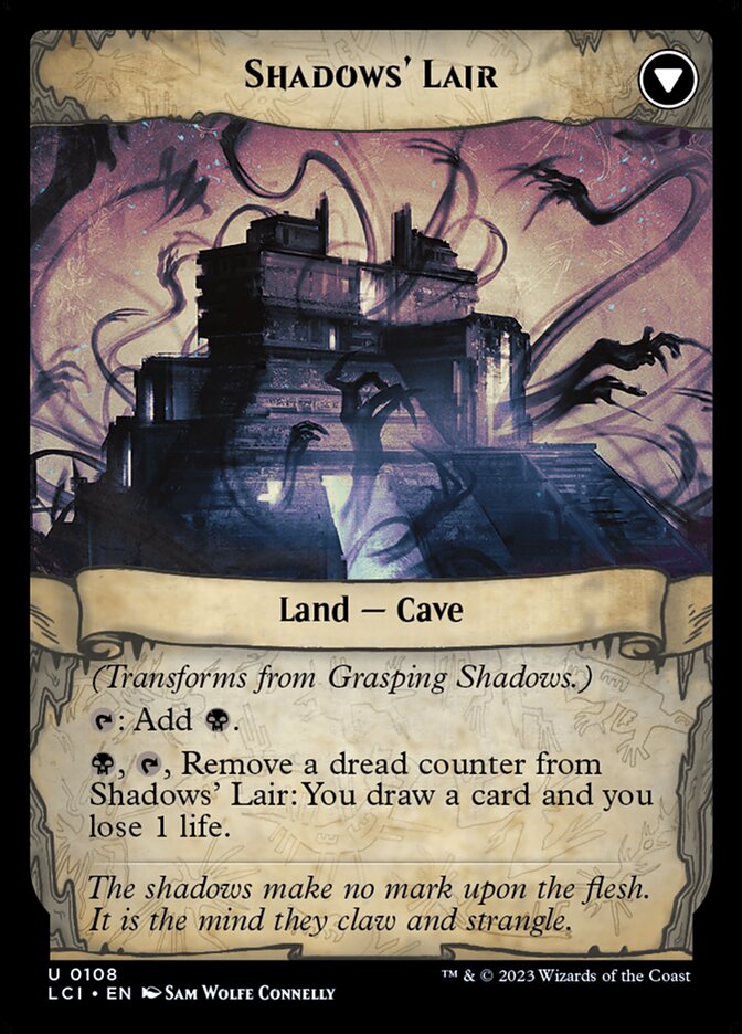 Back face of Shadows' Lair