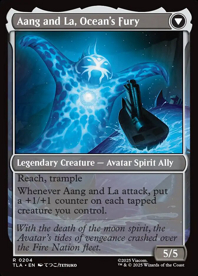 Back face of Aang and La, Ocean's Fury