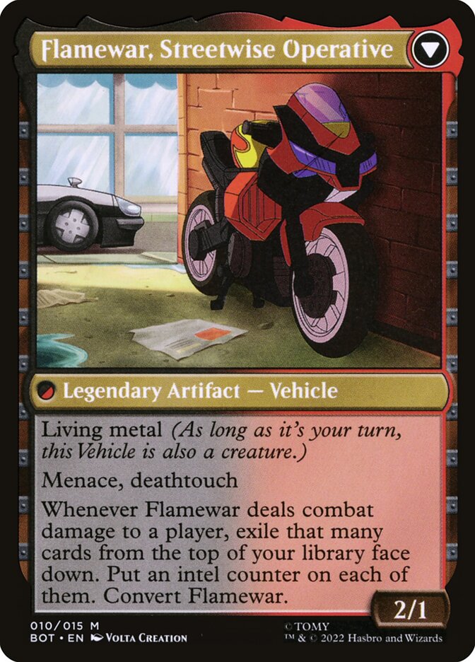 Back face of Flamewar, Streetwise Operative
