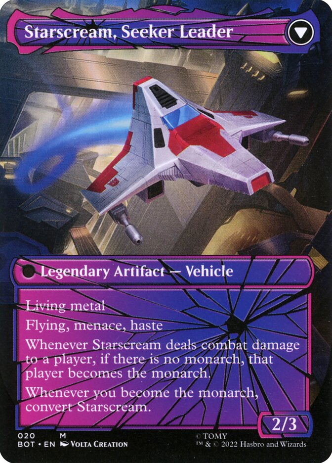 Back face of Starscream, Seeker Leader