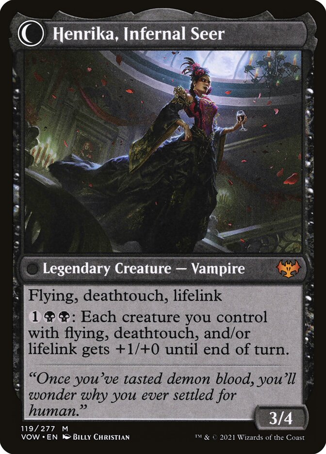 Back face of Henrika, Infernal Seer
