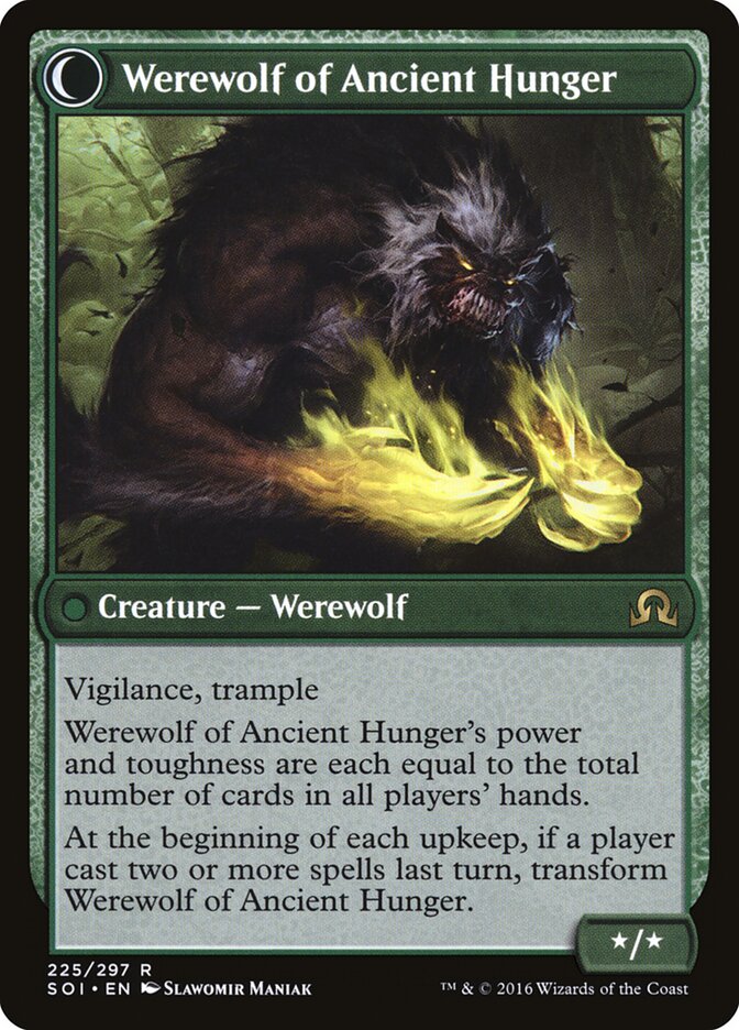 Back face of Werewolf of Ancient Hunger