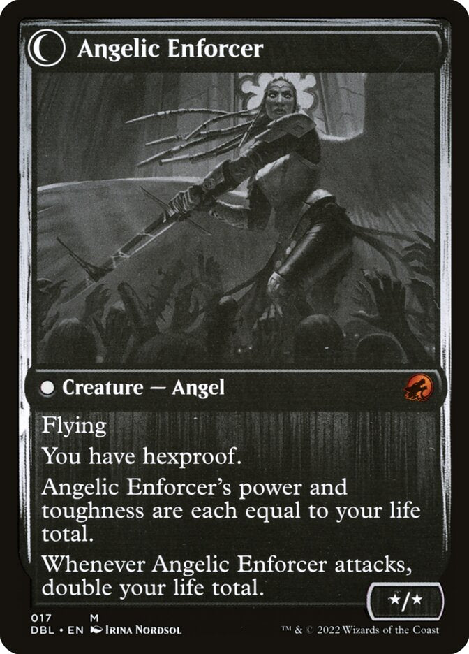 Back face of Angelic Enforcer