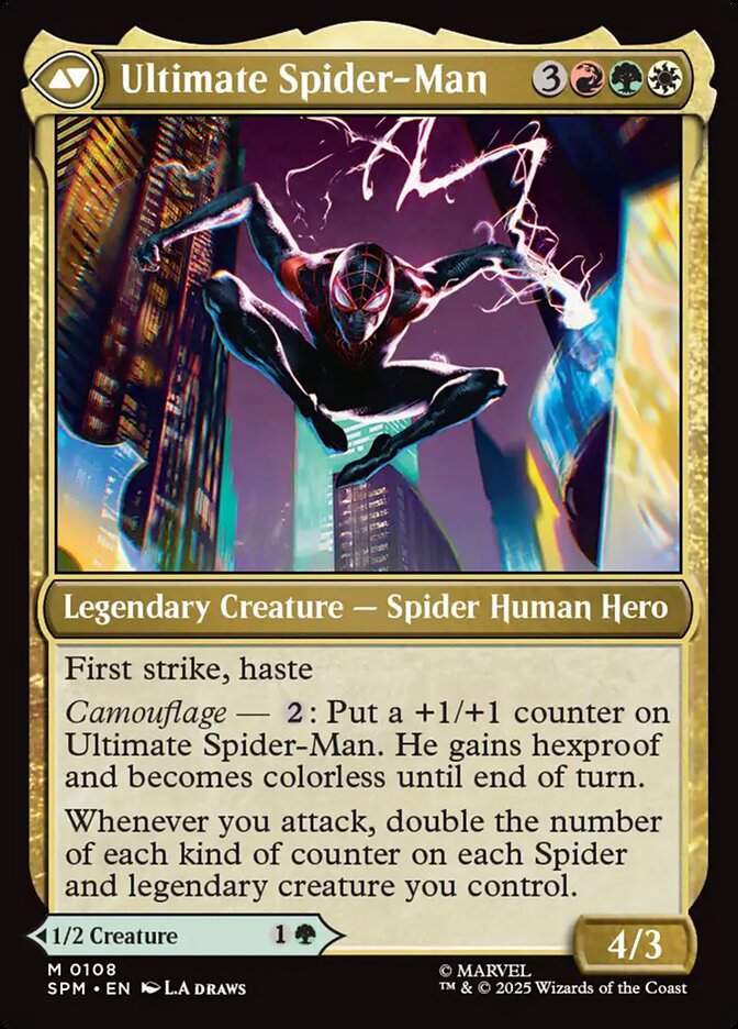 Back face of Ultimate Spider-Man