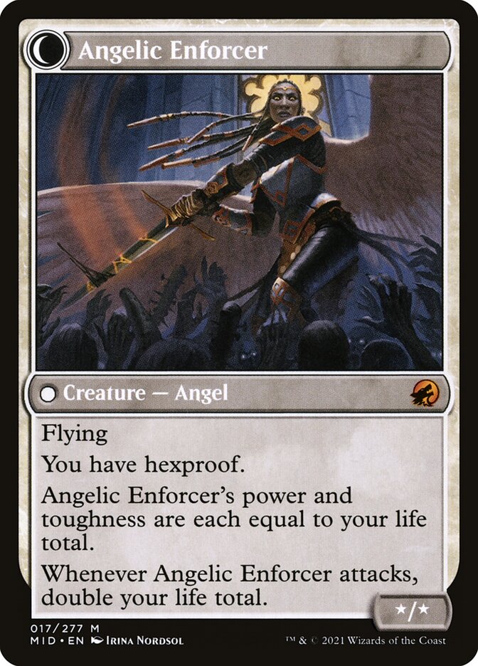 Back face of Angelic Enforcer