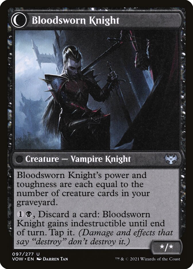 Back face of Bloodsworn Knight