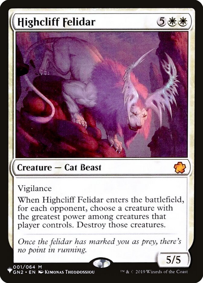 Highcliff Felidar (The List) Near Mint