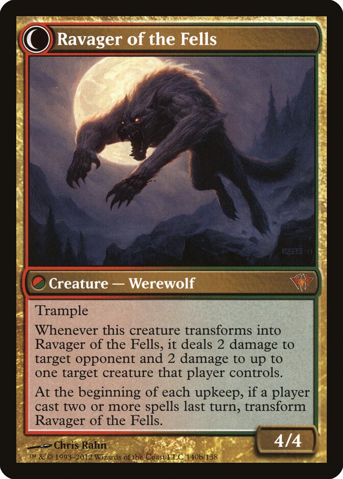 Back face of Ravager of the Fells
