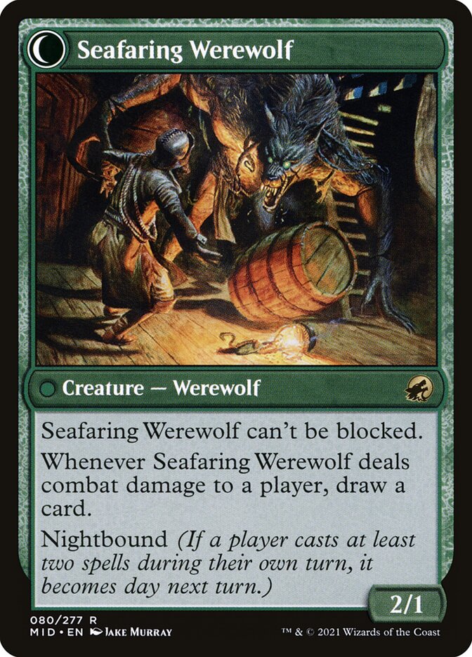Back face of Seafaring Werewolf