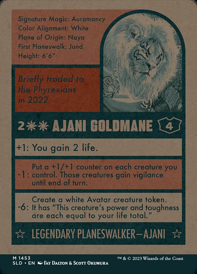 Back face of Ajani Goldmane