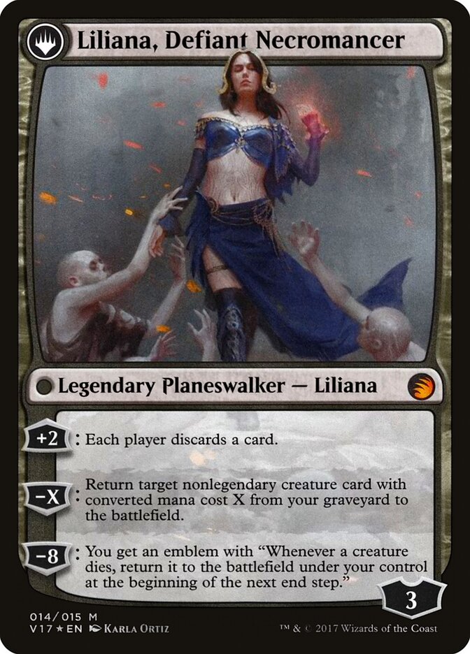 Back face of Liliana, Defiant Necromancer